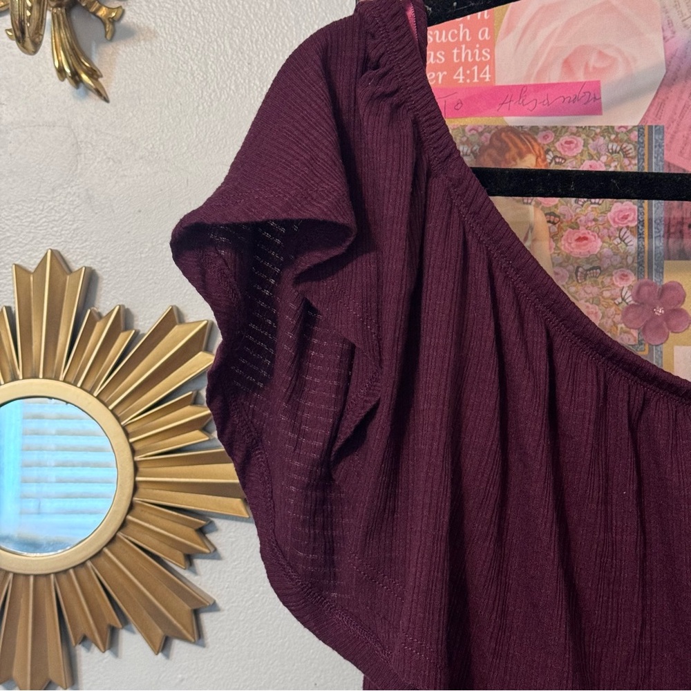 Torrid Deep Purple Ruffle Blouse - Picture 3 of 7